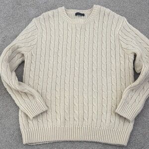 Brandy Melville Cream Cable Knit Crewneck Sweater